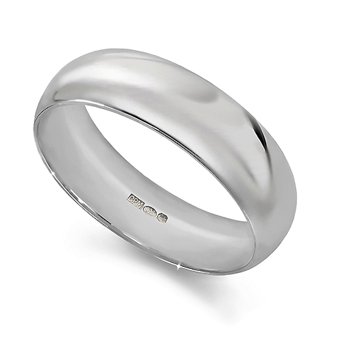 Sterling silver 925 court wedding ring