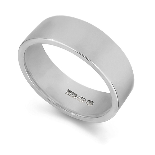 Sterling silver 925 flat wedding ring