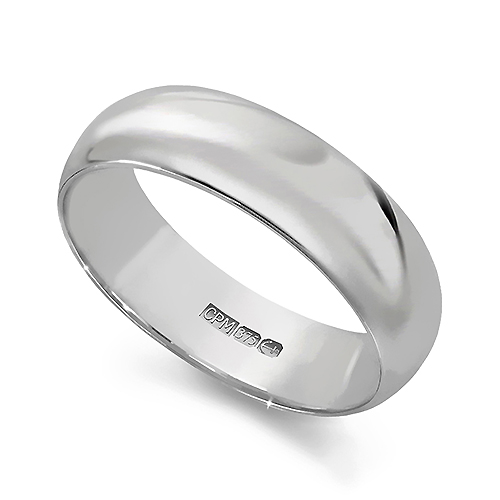 Wedding Ring | 9ct White Gold D-Shape | Tarvier